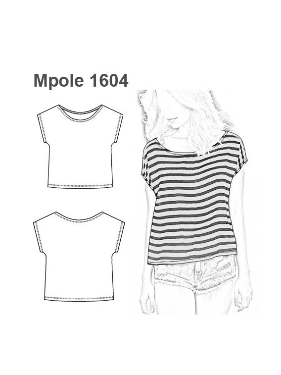 MOLDES PATRONES POLERA REMERA BASICA MUJ