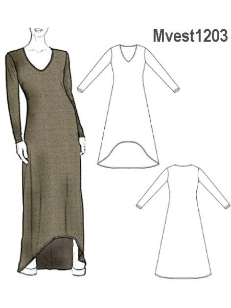 VESTIDO DE PUNTO ASIMETRICO