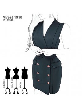 VESTIDO CRUZADO MUJER 1910