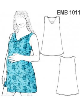 POLERA SIN MANGAS MATERNAL, CUELLO LEVE