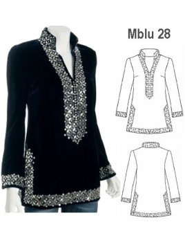 BLUSON CON PASAMANERíA MUJER, CUELLO MAO