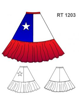 FALDA BANDERA CHILENA RT 1203