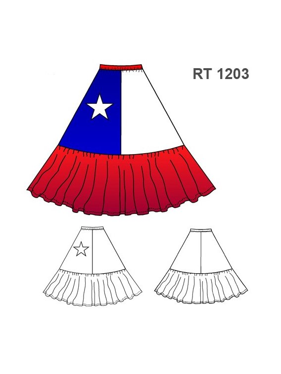 FALDA BANDERA CHILENA RT 1203