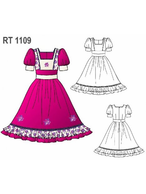 VESTIDO HUASA INFANTIL RT 1109