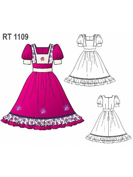 VESTIDO HUASA INFANTIL RT 1109