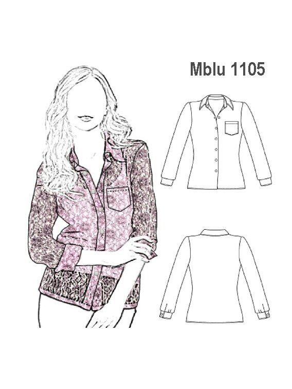 BLUSA ENCAJE ELASTICADO MUJER, MANGA LAR