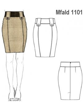 FALDA CON PASADORES MUJER, CON FORRO INT