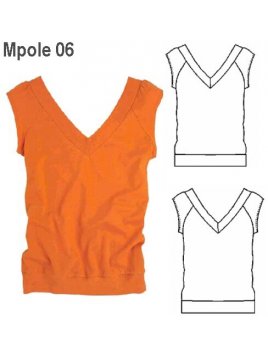 POLERA PRETINA MUJER, MANGA RAGLAND.