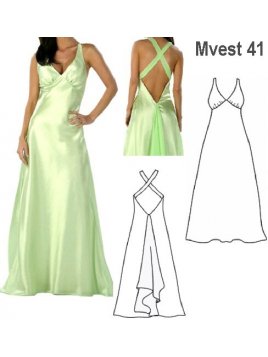 VESTIDO ESPALDA CRUZADA MUJER, CORTE BAJ