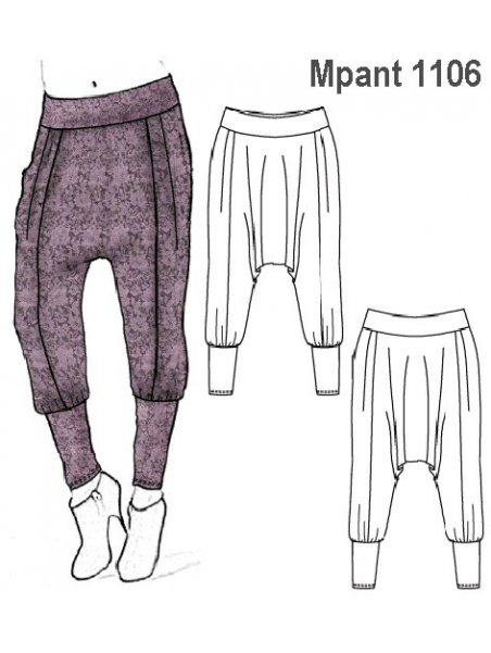 PANTALON TIRO LARGO (BABUCHA), CORTE EN