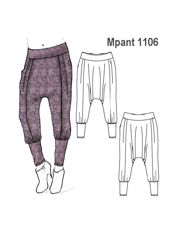 PANTALON TIRO LARGO (BABUCHA), CORTE EN