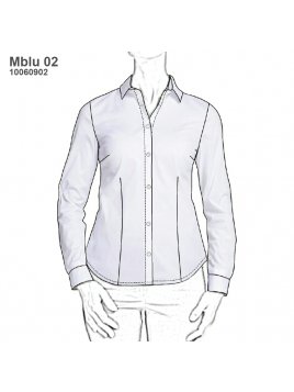 BLUSA CLASICA MUJER, PINZAS DELANTERO Y