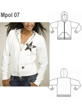 POLERON CORTO JUVENIL, CIERRE SEPARABLE,