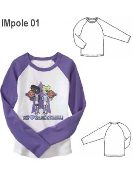 POLERA RAGLAND NIÑA, MANGA LARGA.