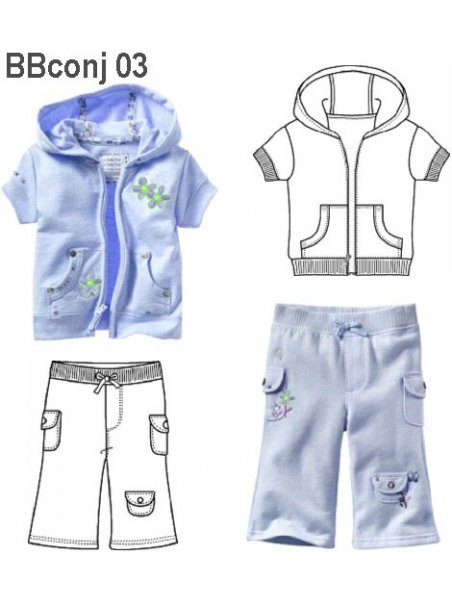 BUZO MANGA CORTA BEBE, CAPUCHON
