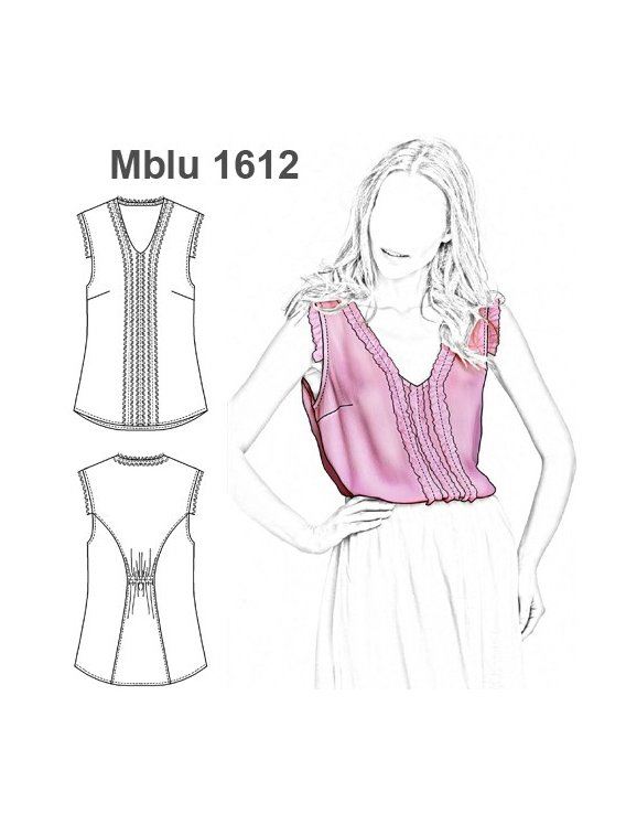 BLUSA SIN MANGAS ESCOTE V MUJER