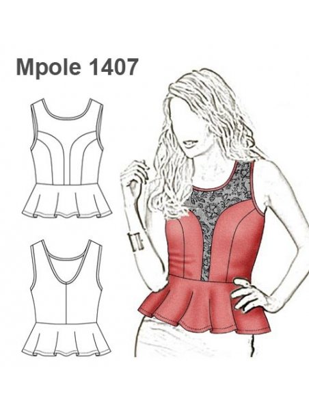POLERA PEPLUM MUJER 1407