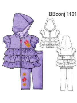 BUZO BEBE NIÑA, POLERON MANGA CORTA,