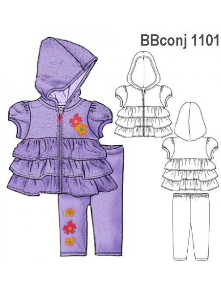 BUZO BEBE NIÑA, POLERON MANGA CORTA,