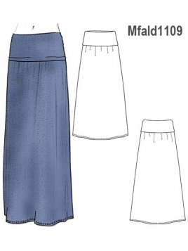 FALDA LARGA ELASTICADA PRETINA ANCHA.