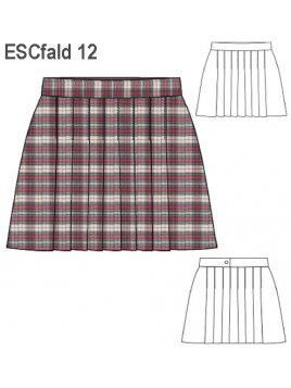 FALDA A LA CINTURA 8 TABLAS, CIERRE CENT