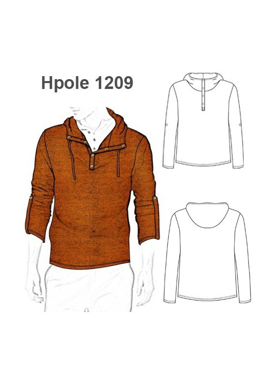 POLERA CON GORRO HOMBRE 1209