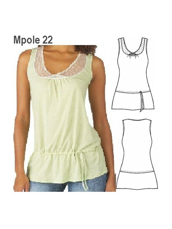 POLERA FALDON ENCAJE MUJER, APLICACION E