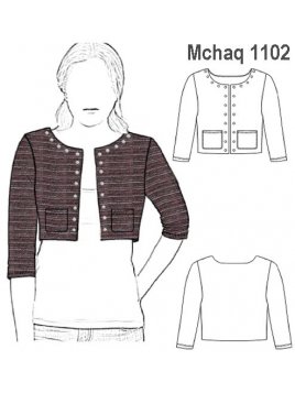 BOLERO CORTO TELA DE PUNTO MUJER, CON FO