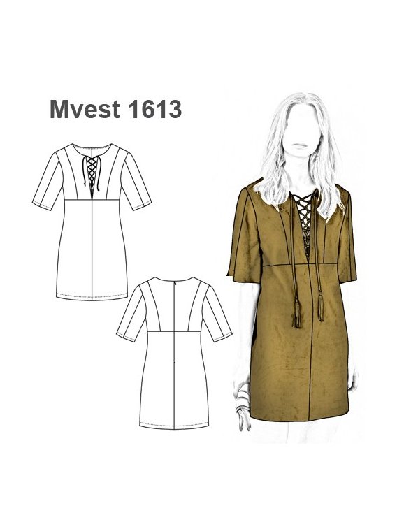 VESTIDO CON CORDONES MUJER