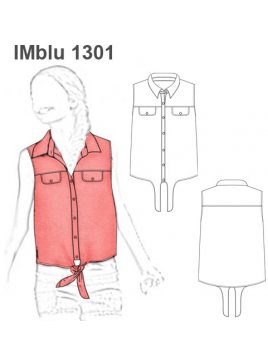 BLUSA CAMISERA AMARRA DELANTERA