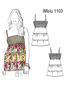 TOP ELASTICADO NIÑA, PIEZAS CON RECOGIDO