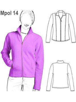 POLERON CIERRE CLASICO MUJER, BOLSILLOS