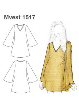 VESTIDO MANGA CAMPANA MUJER