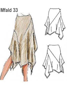 FALDA CORTES IRREGULARES MUJER, FORRO IN