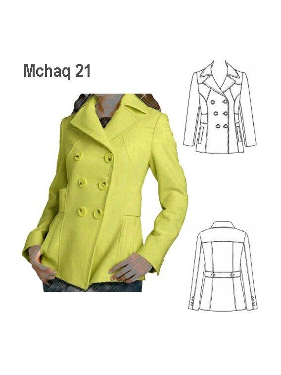 CHAQUETA CRUZADA MUJER, FORRO INTERIOR,