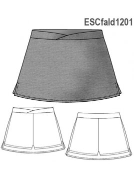 FALDA CON SHORT INFERIOR, PRETINA COMPAR