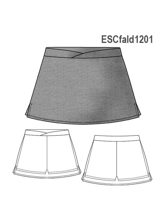 FALDA CON SHORT INFERIOR, PRETINA COMPAR