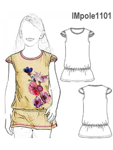 POLERA LARGA NIÑA, ELASTICO ANGOSTO EN C