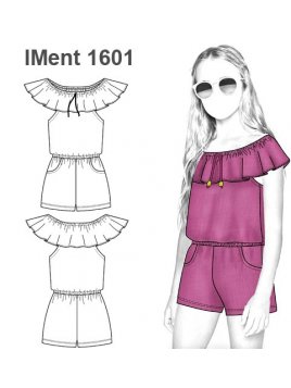 MONO ENTERITO SHORT ESCOTE BARDOT NIÑA