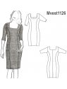 VESTIDO MANGA 3/4 CON CUELLO CUADRADO Y