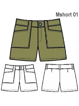 SHORT SAFARI MUJER, BOLSILLOS DE PARCHE