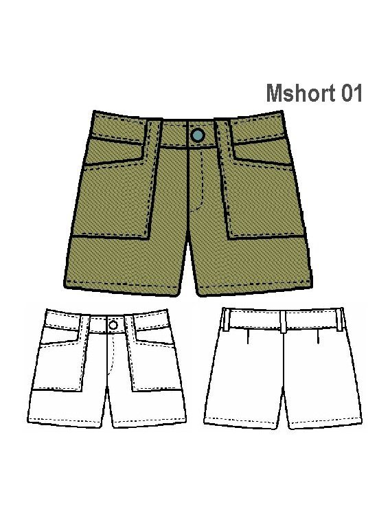 SHORT SAFARI MUJER, BOLSILLOS DE PARCHE