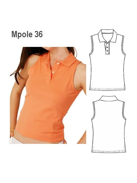 POLERA SIN MANGAS CUELLO MUJER, CUELLO T