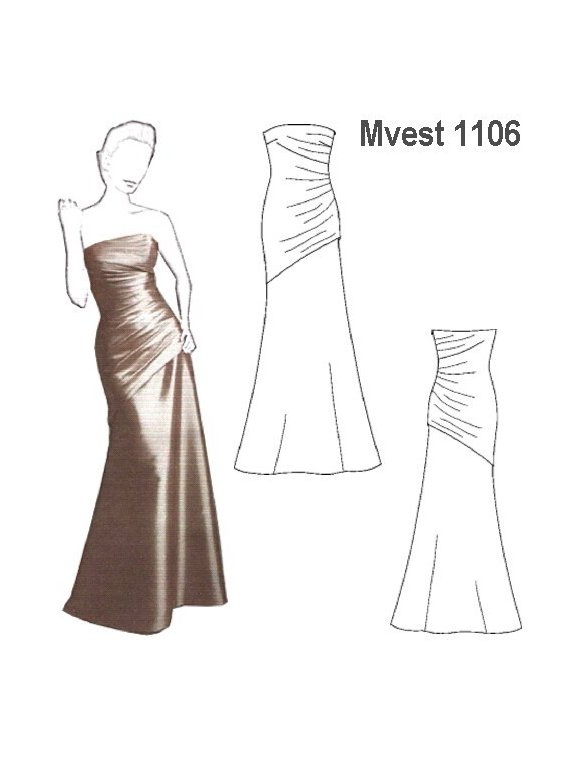 VESTIDO DRAPEADO MUJER, CORTADO AL SESGO