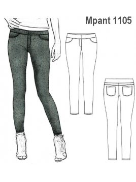 LEGGINS ELASTICADO MUJER, FALSO BOLSILLO