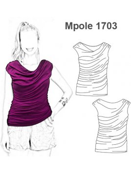 POLERA DRAPEADA MUJER 1703