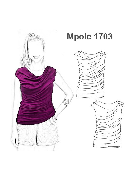 POLERA DRAPEADA MUJER 1703