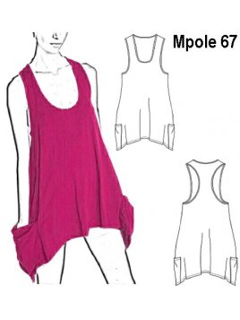 POLERA PUNTAS Y BOLSILLOS MUJER.