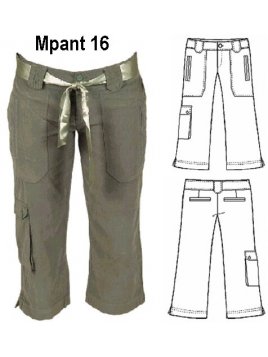 CAPRI MILITAR MUJER, CORTE EN PIERNA TRA