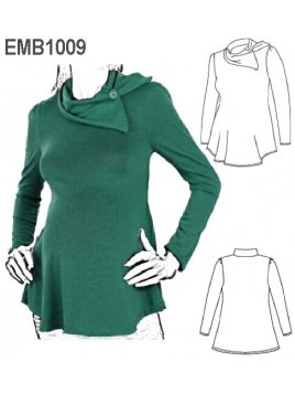 POLERA CUELLO BOTONES MATERNAL.